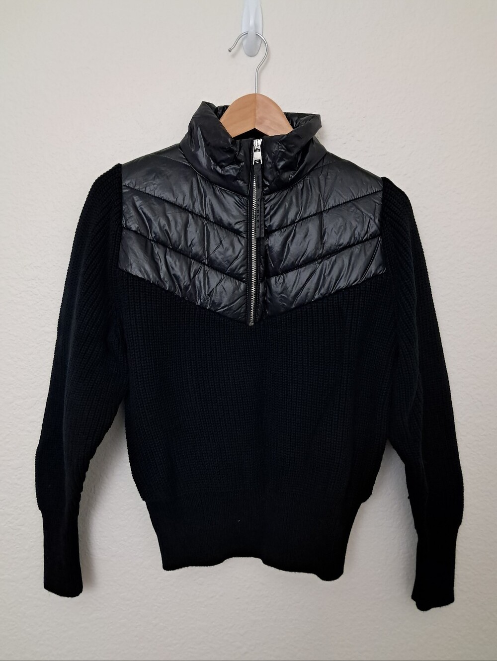 Varley Daines Half Zip Sweater Jacket Puffer Combo Black Size XS Athleisure